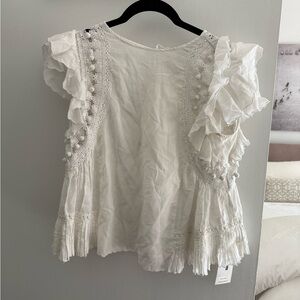 White Sea New York crochet Pom Pom top